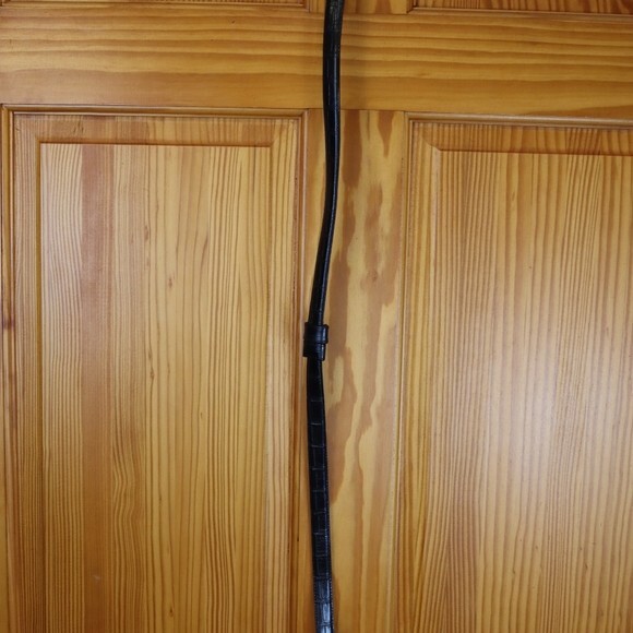 Black Croco Embossed Leather Belt XXSmall - Picture 4 of 5